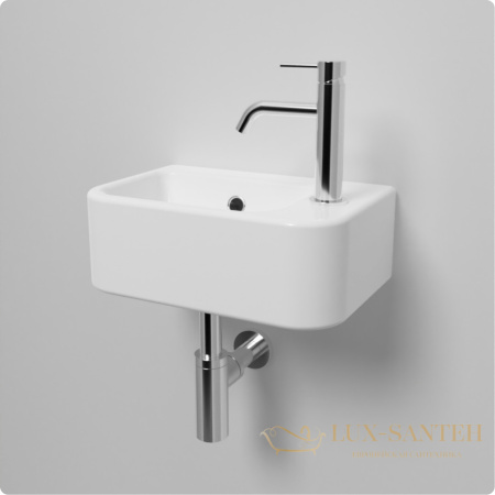 раковина подвесная aquame, aqm5006r, 375*245 мм, 1 отверстие под смеситель, правосторонняя, белый глянцевый