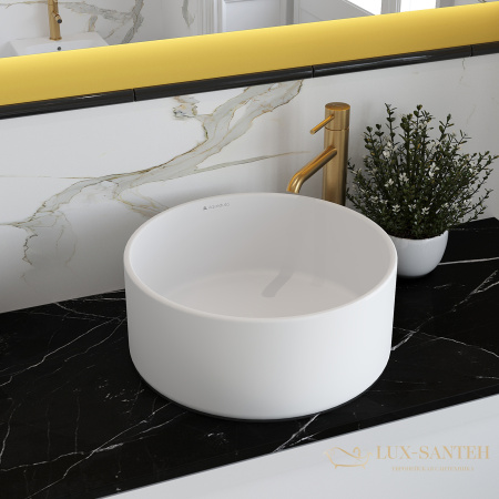 раковина накладная aqueduto espiral, esp0120, круглая d400, белый матовый