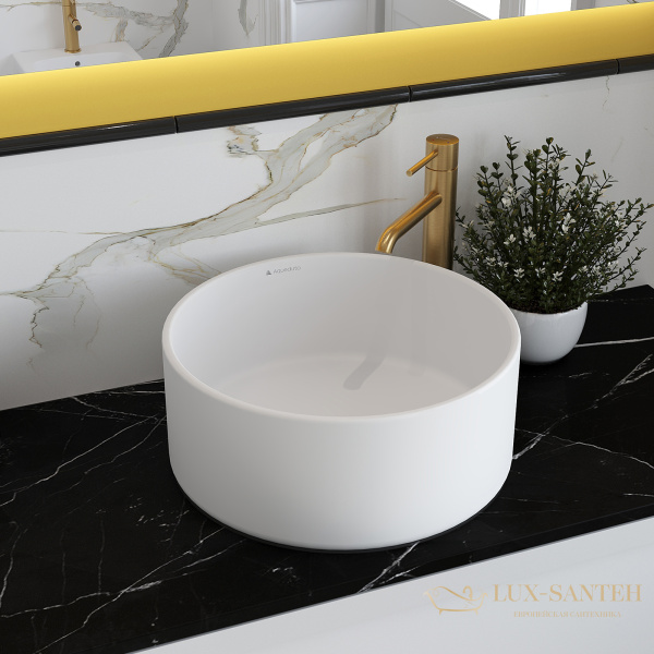 раковина накладная aqueduto espiral, esp0120, круглая d400, белый матовый