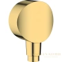 шланговое подсоединение hansgrohe fixfit 26453990 с клапаном обратного тока, полированное золото