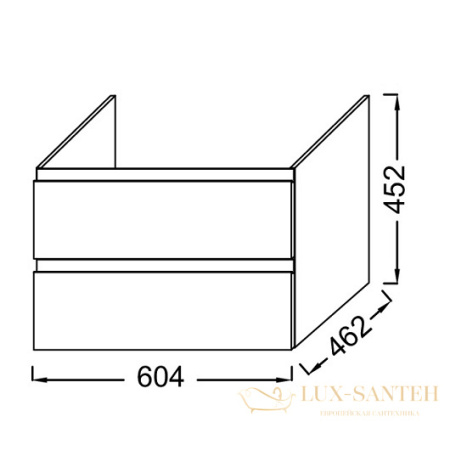 тумба под раковину jacob delafon madeleine eb2052-j53 604х462 мм, черный матовый лак 