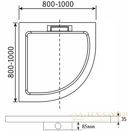 душевой поддон rgw gws 03150499-01 из искусственного камня gws-31 90х90, белый