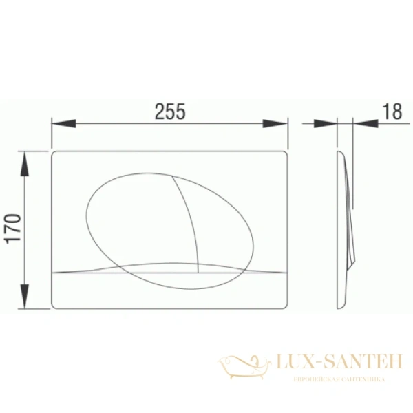 смывная клавиша bettoserb play 40006359, матовый хром