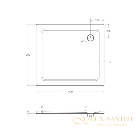 каркас с ножками для smc поддона cezares tray-m-ah-100/90-ml, хром