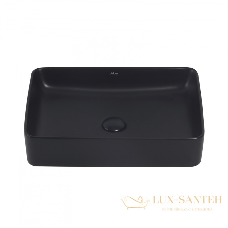 раковина накладная abber rechteck ac2207mb, 51х34.5 см, черный матовый