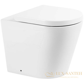 приставной унитаз belbagno flay-r bb1003cbr без сиденья, белый