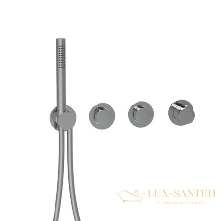 термостат для душа встраиваемый almar push modular e180433.gm, внешняя часть, на 2 выхода, оружейная сталь брашированная pvd