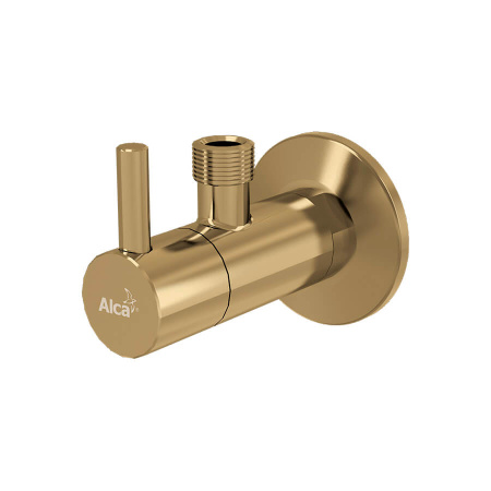alcaplast угловой вентиль с фильтром 1/2×3/8 золото крацованный мат arv001-g-b