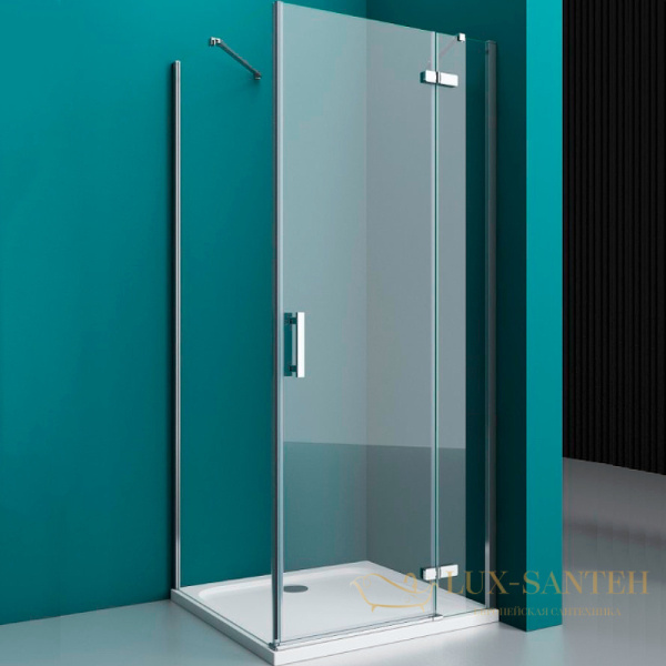 душевой уголок belbagno kraft kraft-ah-12-100/90-c-cr-r 100х90 см профиль хром, стекло прозрачное