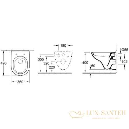 подвесной унитаз villeroy & boch o.novo 5688h101 с сиденьем микролифт, альпийский белый