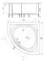 акриловая ванна aquatek юпитер 150x150 upt150-0000005 с гидромассажем (пневмоуправление), с фронтальным экраном