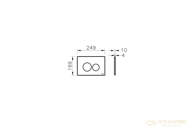смывная клавиша vitra vetro 740-1600,белый