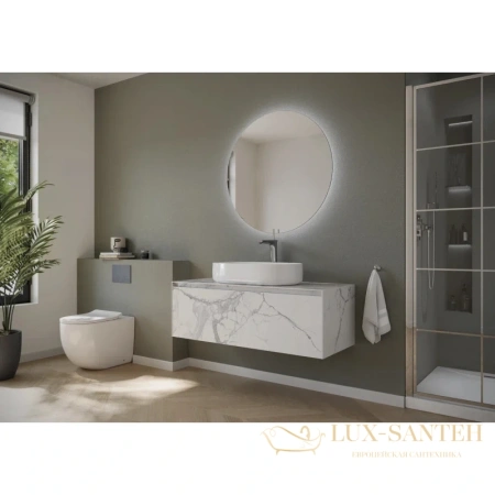 тумба sancos stone st120sv 119,9 см, белый мрамор