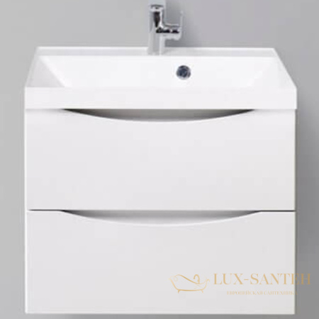 тумба под раковину belbagno marino marino-700-2c-so-bl-p 70 см подвесная, bianco lucido