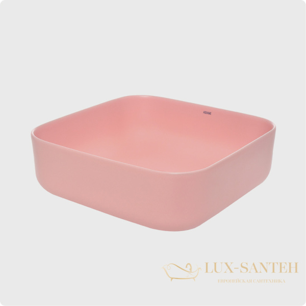 раковина накладная aquame aqm5011mp, 390*390 мм, розовый матовый