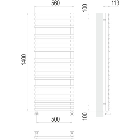 полотенцесушитель водяной terminus кремона 4670078530691 п22 500x1400