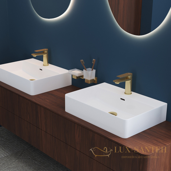 смеситель для раковины aqueduto linha m, lin0250, золото шлифованное