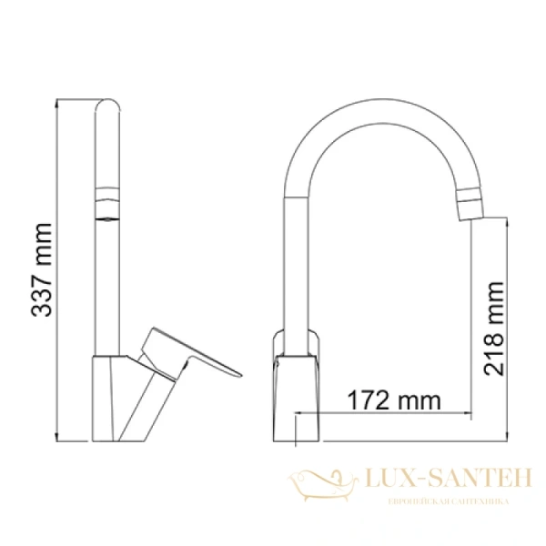 смеситель wasserkraft leine 3507 для кухни, хром