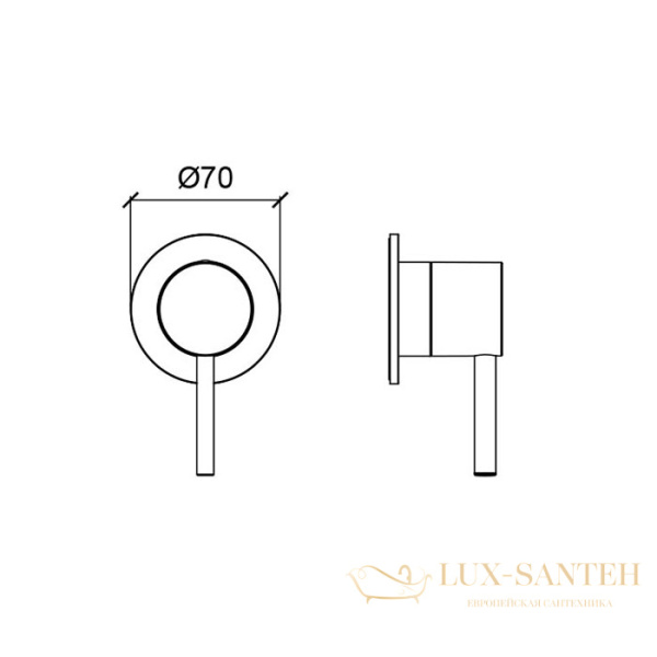 смеситель для душа встраиваемый almar modular e180140.316, внешняя часть, нержавеющая сталь брашированная