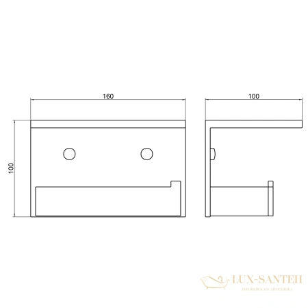 бумагодержатель с полкой для телефона timo petruma 15243/17, золото матовое