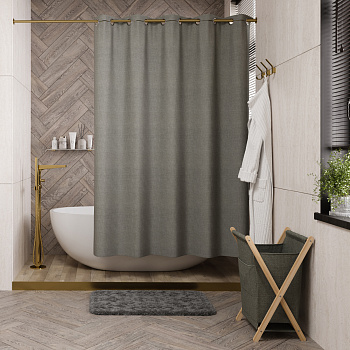 шторка для ванной wasserkraft isen sc-40202, цвет серый
