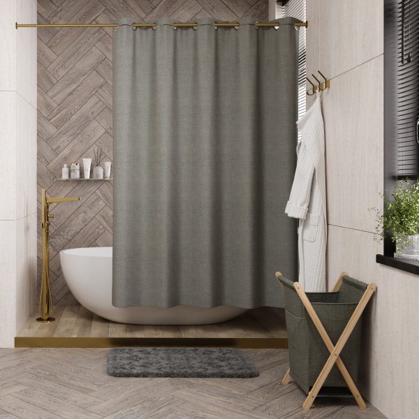 шторка для ванной wasserkraft isen sc-40202, цвет серый