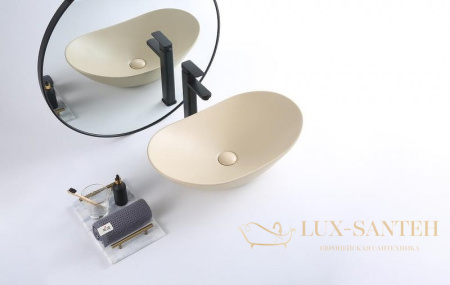 раковина-чаша belbagno bb1404-h316 60 см, бежевый матовый