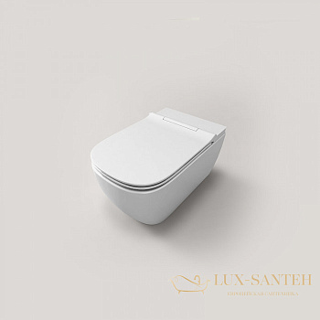 унитаз подвесной uni-flow mi-smart ch10166zr, с крышкой-биде и дистанционным пультом, белый глянцевый