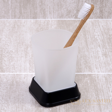 стакан для зубных щеток wasserkraft amper k-5428black, цвет черный