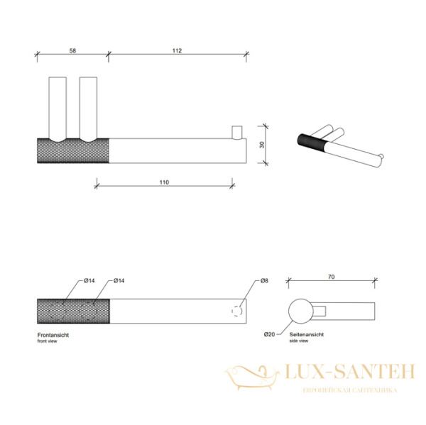 держатель для туалетной бумаги decor walther club tph1, 0855800, хром