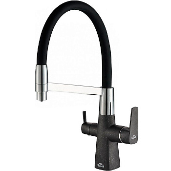 смеситель zorg steel hammer sh 818-6 black cr для кухни, черный матовый/хром