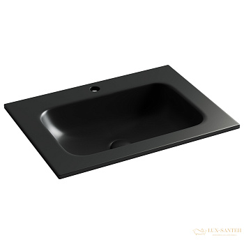 раковина встраиваемая сверху ceramica nova grace cn7011mb, с отверстием под смеситель, 610*457*137мм, черный матовый