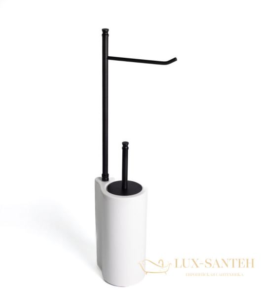 стойка h62 см: бумагодержатель/белый керамический ёрш stil haus hashi, 972(23), чёрный матовый