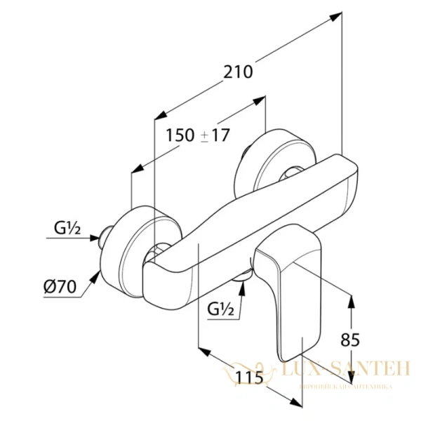 смеситель kludi ameo 417100575 для душа, хром
