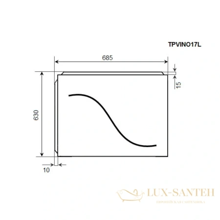 торцевая панель timo vino tpvino17l 70 см, белый
