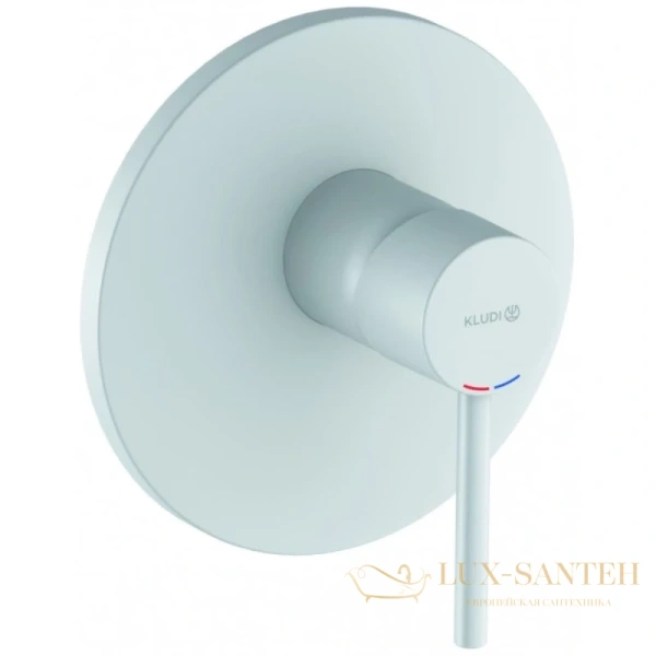 смеситель kludi bozz white 386555376 для душа встраиваемый, белый матовый