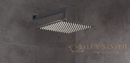 кронштейн aqg stilus 12sti0120 настенный квадратный длиной 35 см, для верхнего душа, хром