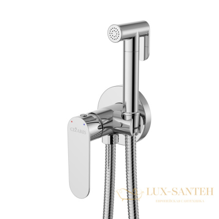 гигиенический душ со встраиваемым смесителем и встроенной частью cezares stylus-dif-01, хром глянцевый