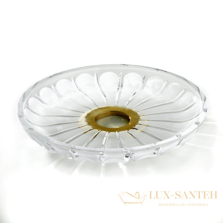 лоток универсальный, крулый, настольный, 3sc montblanc, mb66acrol, прозрачный хрусталь/латунь