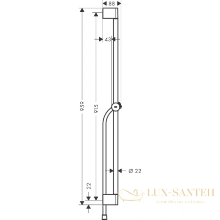 душевая штанга hansgrohe unica 24401000 90 см
