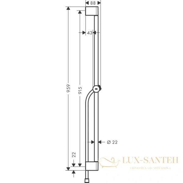 душевая штанга hansgrohe unica 24401000 90 см