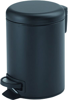 контейнер для мусора gedy potty 3309(14) с педалью 5 л., крышка soft close, черный матовый