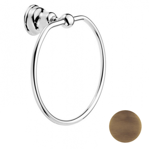 huber croisette, 4018.01h.ba, полотенцедержатель - кольцо d21.5см, подвесной, цвет бронза