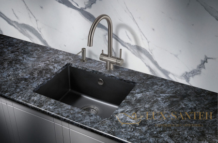 кухонная мойка milacio leon mc.77081 55 см, черный матовый