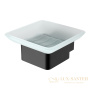 мыльница lemark smooth line 9742017 с держателем, черный матовый