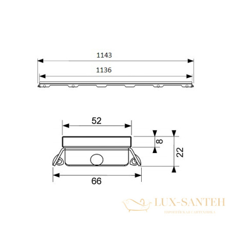 стеклянная панель tece tecedrainline 601291 1200 мм, белое стекло