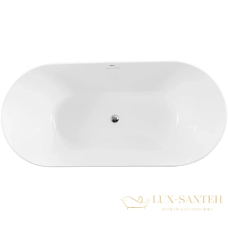 ванна акриловая свободностоящая 170x80 см belbagno bb413-1700-800-matt, белый матовый