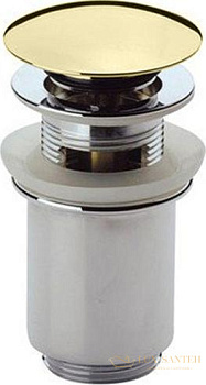 донный клапан cezares czr-sat1-03/24 с системой "клик-клак" и переливом, золото 24 карата