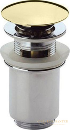 донный клапан cezares czr-sat1-03/24 с системой "клик-клак" и переливом, золото 24 карата