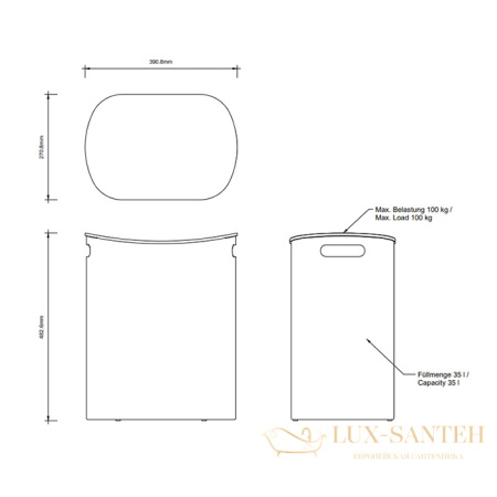 корзина для белья напольная decor walther all in 0615250, белый матовый